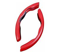 Funda para Volante de Auto Protector Antideslizante de Fibra de Carbono para Volante de para Dodge, para Journey 1500, para Durango, para Freemont, para Journey, ES(Red)