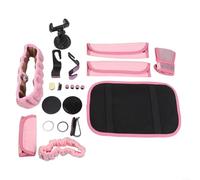 Funda para volante de automóvil, kit interior de 21 piezas con soporte para pH y posavasos, decoración de rinest, agarre cómodo de terciopelo ultra para ajuste, morado (rosa)