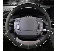 Funda para Volante De Coche Accesorios Cuero para Citroen C2 C4L C5 para C-Elysee para C-Triomphe C1 C4 C3-XR C3(White O Shape)