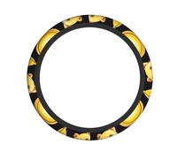 Funda para Volante de Coche con diseño de Gato Banana Feliz, Antideslizante, de Goma elástica de cloropreno, Accesorio Deportivo Universal de 15 Pulgadas, Compatible con la mayoría de los Coches.