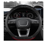 Funda para Volante de Coche de 38 cm con Forma de D, de Fibra de Carbono y Cuero, para A1 A3 A4 A5 A6 A7 A8 Q2 Q3 Q5 Q7 Q8 S4 S3 S5 S6 S8 RS6, Color Blanco (Negro).