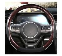 Funda para Volante de Coche de 38 cm, Forma de 15 D, de Fibra de Carbono y Cuero. Funda para Volante de Coche Kia Sportage. Funda Protectora para Volante de Coche Azul (café).