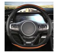Funda para Volante de Coche en Forma de D Funda Protectora para Volante de Coche para Kia para Stinger para Soul 2018-2021 para Picanto X-Line para Morning Funda para Volante de Coche Café (Naranja)