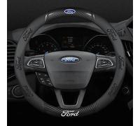 Funda para Volante de Coche Ford Mondeo F150 Fusion Mustang EXPLORER ESCAPE EDGE Fiesta Focus Kuga Ranger, con Relieve 3D de Fibra de Carbono D Carbon Wine Red