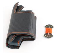 Funda para volante de coche para B-uick Sail para O-PEL Astra G H para O-PEL Zafira A negro trenzado de cuero para volante-hilo naranja