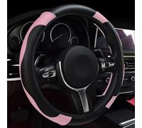 Funda para volante de coche para Fiat Abarth 500 Abarth 595 Abarth 695 Abarth 124 Spider, accesorios interiores de automóvil, antideslizante, transpirable, color rosa