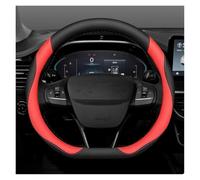 Funda para Volante de Coche para Focus Mk2 Mk3, Mondeo Mk4 Mk5 Mk7, Ranger, Explorer, Transit, Mustang. Decoración cálida para Coche (Tipo D, Negro y Rojo).