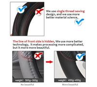 Funda para Volante De Coche Piel Antideslizante, Accesorios Marca para Ford para Fiesta MK7 4 5 6 2000-2020 2019 2018 camión(Red3)