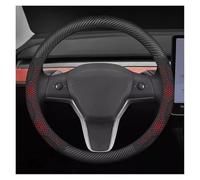 Funda para Volante de Coche Tesla para Model S, Model X, Roadster, Model 3, Model Y. Decoración cálida para Coche (O Carbon Red).