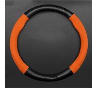 Funda para Volante De Fibra Carbono Y Piel para Las Cuatro Estaciones para Ford para C-MAX para Interior Coche(Round-Orange)