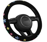 Funda para volante de flores dulces, bordada, absorbe el sudor, protección del volante en tamaño universal 37 - 39 cm, funda para volante para verano e invierno, accesorios de coche interior