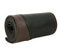 Funda para volante de piel de microfibra para ruedas de 38 cm de diámetro con propiedades absorbentes de sudor y resistentes al desgaste (café)