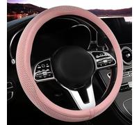 Funda para volante de seda de hielo automotriz compatible con volantes de 38 cm de diámetro para una amplia cobertura del vehículo (rosa)