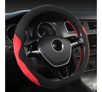 Funda para Volante En Forma De D, Gamuza Cuero, Vaca, Accesorios para Automóviles para Suzuki Swift(Rojo)