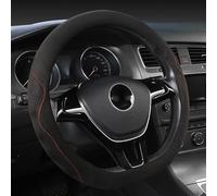 Funda para Volante En Forma De D, Piel Ante Vaca para Nissan Rogue 2017 2018 2019 2020(Negro)