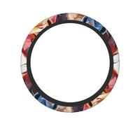 Funda para Volante Estampado De Coloridos Caballos De Dibujos Animados Accesorios De Coche Antideslizante Accesorios Interiores Goma For Universales Camión SUV 38Cm