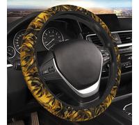 Funda para Volante Estampado Retro Hawaiano con Costa Dorada Accesorios De Coche Antideslizante Fundas Volante De Coche Transpirable Funda De Volant para Universales Mujeres Y Hombres 38Cm