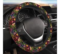Funda para Volante Flores Hippies De La Paz con Forma De Hongo Transpirable Accesorios De Coche Antideslizante Fundas Volante De Coche para Mujeres Y Hombres Camión SUV 38Cm