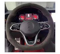 Funda para Volante Funda de Ante para Volante de Coche VW Atlas 8 Mk8 Jetta B9 Sharan. Cubierta para Volante(Gray Thread)
