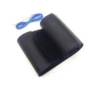 Funda para Volante Funda de Cuero Negro/Rojo/Azul para Volante de Coche, con Aguja Protectora (38 cm, 15"), Adhesivo para Focus 2, 3, Kia y Rio. Cubierta para Volante(Blue)