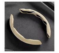 Funda para Volante Funda de Gamuza Antideslizante para Volante de Coche, para Toyota, Crown, Celica, CHR, Yaris, Auris, Hilux, Verso, Rav4, Prius, Camry, Prado Cubierta para Volante(2piece-Beige)