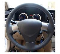 Funda para Volante Funda de Volante de Cuero Artificial Cosida a Mano en Color Negro para Toyota Corolla (2006-2010), Matrix (2009) y Auris (2007-2009). Cubierta para Volante(White Thread)