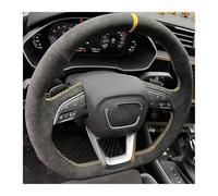 Funda para Volante Funda Trenzada para Volante de Coche, de Gamuza Suave, Compatible con Q3 (2018-2019), Q5 (2017-2019), Q7 (2015-2019), Q8 (2019) Cubierta para Volante(Brown Thread)