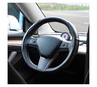 Funda para Volante Funda Universal Antideslizante para Volante de Coche, 2 mitades, Fibra de Carbono y Silicona. Protector Volante(Black)