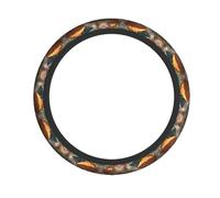 Funda para Volante Impresión De La Fortaleza De Los Hongos Accesorios De Coche Elástica Fundas Volante De Coche Antideslizante Funda De Volant para Universales Mujeres Y Hombres 38Cm