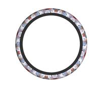 Funda para Volante Impresión del Mundo De Los Cuentos De Hadas Coloridos Accesorios De Coche Antideslizante Funda De Volant Elástica Accesorios Interiores para Universales SUV 38Cm