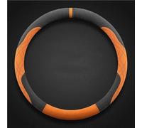 Funda para Volante Invierno Antideslizante de Terciopelo Suave al Tacto para Toyota para CHR Vitz FS, Accesorio Universal para la mayoría los Coches. Funda de Volante calefactable(Black Orange Round)