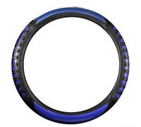 Funda para volante para camión y autobús con 3D antideslizante y aspecto de fibra de carbono, manejo y ventilación seguros (36 cm, azul)