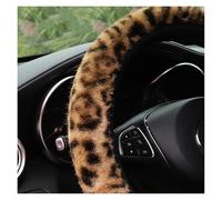 Funda para Volante para Eopard Impresión Simulación Invierno Felpa Sin Anillo Interior Coche Sin Anillo Interior Cubierta De Volante Suministros De Interior De Vapor(Brown)