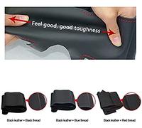 Funda para Volante, para Ford Ranger 2016-2019 / Everest 2016-2019, Funda para Volante de Coche de Cuero Negro Cosida a Mano DIY, Hilo Gris
