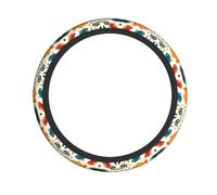 Funda para Volante Pinturas En Tinta De La Posición del Pez Imprimir Accesorios De Coche Sin Olor Funda De Volant Elástica Accesorios Interiores para Camión Universales 38Cm