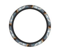 Funda para volante - Protege y decora tu coche - Fácil instalación - Adecuado para coches, SUV, vehículos todo terreno y camiones Majestuoso tigre descansando sobre una roca con patrón de cielo nublad