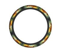 Funda para Volante Saltamontes En Una Rama Impresión Accesorios De Coche Sin Olor Accesorios Interiores Goma Funda De Volant para Mujeres Y Hombres Universales 38Cm