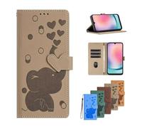 Funda para Xiaomi 11T/ 11T Pro, a prueba de golpes, de piel sintética, con diseño de elefante en relieve, con ranura para tarjetas, para cuaderno, ajuste delgado, funda protectora de TPU con tapa,