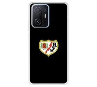 Funda para Xiaomi 11T - Xiaomi 11T Pro del Rayo Vallecano Escudo Fondo Negro para Proteger tu móvil. Carcasa de Silicona Flexible con Licencia Oficial Rayo Vallecano