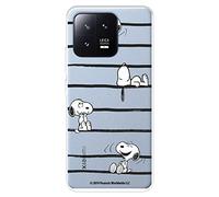 Funda para Xiaomi 13 Oficial de Peanuts Snoopy Rayas para Proteger tu móvil. Carcasa para Xiaomi de Silicona Flexible con Licencia Oficial de Snoopy