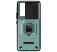 Funda para Xiaomi 13T y 13T Pro Soporte anular Tapa deslizante para cámara Verde