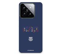Funda para Xiaomi 14 del FC Barcelona Escudo líneas tansparente para Proteger tu móvil. Capa de Silicona Flexible con Licencia Oficial FC Barcelona