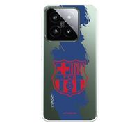 Funda para Xiaomi 14 del FC Barcelona Escudo Rojo Trazo Azul tansparente para Proteger tu móvil. Capa de Silicona Flexible con Licencia Oficial FC Barcelona
