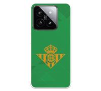 Funda para Xiaomi 14 del Real Betis Balompié Escudo Amarillo tansparente para Proteger tu móvil. Capa de Silicona Flexible con Licencia Oficial Real Betis Balompié
