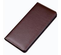 Funda para Xiaomi 15 Ultra/15 Pro/15, Flip Plegable Piel Genuina Funda Cierre Magnético Protección de Cuerpo Completo Funda, Marrón, 15 Ultra