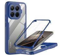 Funda para Xiaomi 15T Pro 5G Carcasa Antigolpes 360 Grados Ultra Hybrid Protección con Protector de Pantalla Integrado Robusto Doble Cara Ultrafina Transparente Bumper Carcasa, Azul Medianoche
