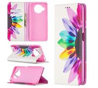 Funda para Xiaomi Mi 10T Lite, Premium PU Cuero Case Flip Protectora Cover con Soporte, Ranuras para Tarjetas Cierre Magnético Billetera Tapa Carcasa para Xiaomi Mi 10T Lite, Flor del sol
