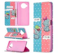 Funda para Xiaomi Mi 10T Lite, Premium PU Cuero Case Flip Protectora Cover con Soporte, Ranuras para Tarjetas Cierre Magnético Billetera Tapa Carcasa para Xiaomi Mi 10T Lite, Bebé elefante