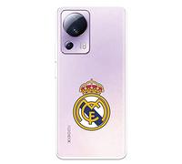 Funda para Xiaomi Mi 13 Lite del Real Madrid Escudo Real Madrid tansparente para Proteger tu móvil. Carcasa de Silicona Flexible con Licencia Oficial Real Madrid