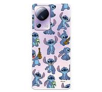 Funda para Xiaomi Mi 13 Lite Oficial de Lilo & Stitch Patron Transparente para Proteger tu móvil. Carcasa para Xiaomi de Silicona Flexible con Licencia Oficial de Disney